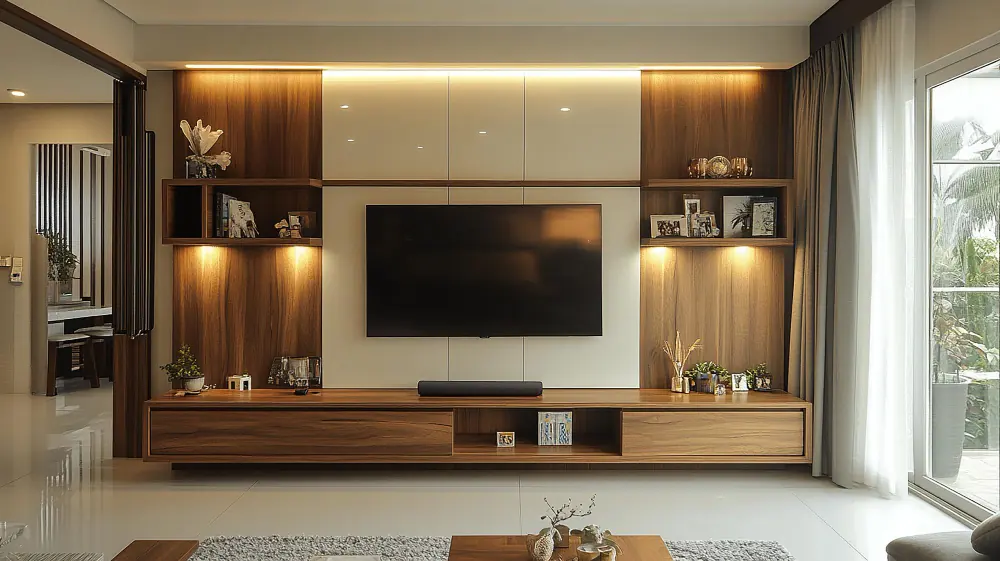 Custom storage cabinet design by Sierra Interiors, Gurgaon